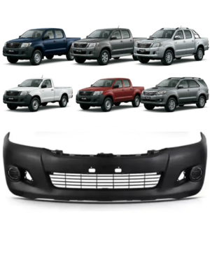 Paragolpes Delantero Negro Texturado (Con Agujeros para Fender) - Toyota Vigo / Hilux (Modelos 2012 a 2015 - Fase 3)