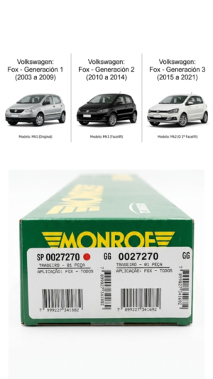 Amortiguador Trasero Volkswagen Fox Monroe 0027270