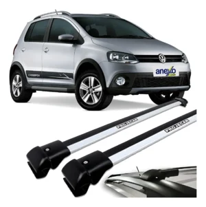 Barras transversales de portaequipajes para VW Crossfox 2005-2017, plateadas, par de perfil bajo